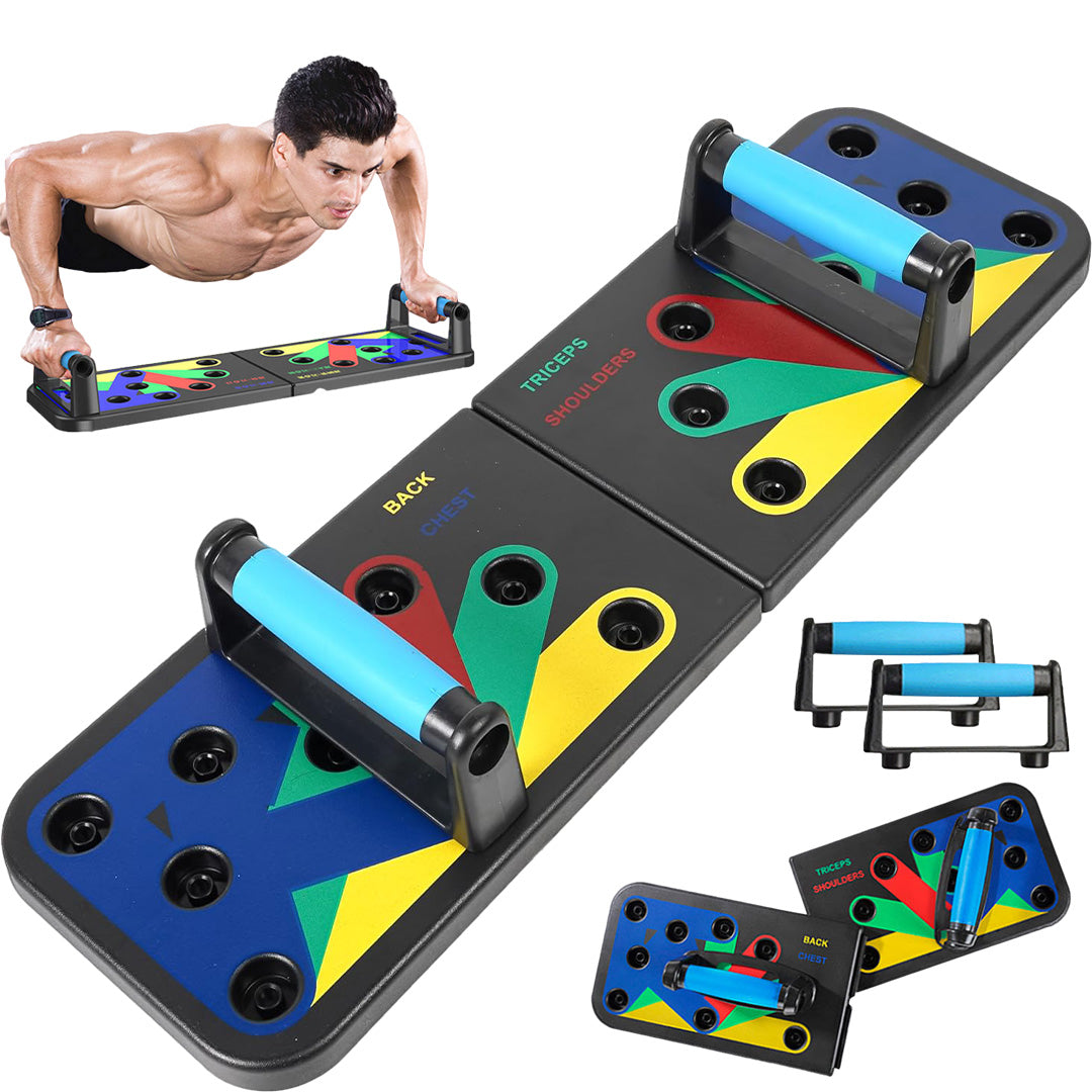 Color-Coded Foldable Push-Up Board For 4 Muscle Groups photo 1