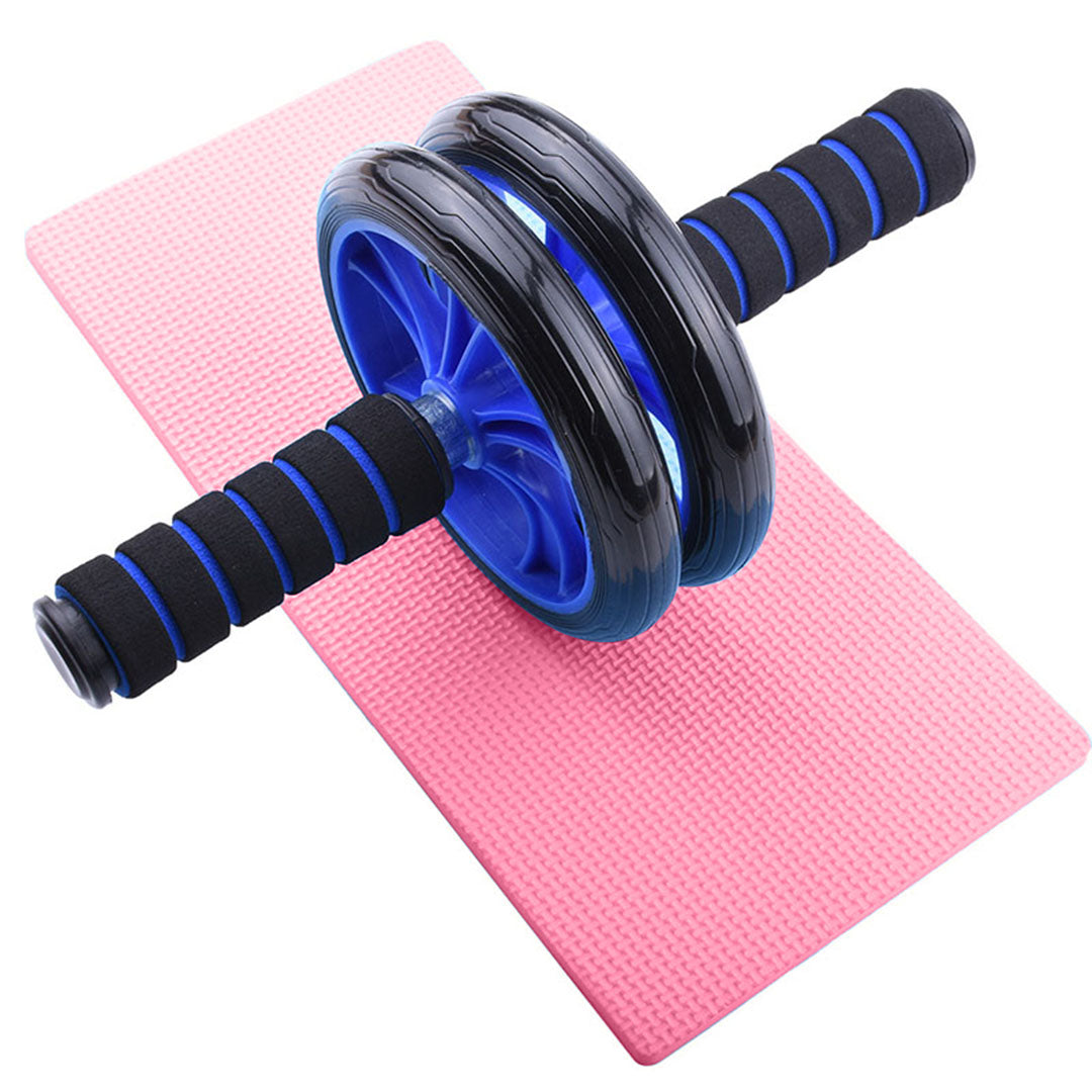Double Wheel Ab Roller - Non -Slip Handles And Knee Support Pad Random Color photo 3