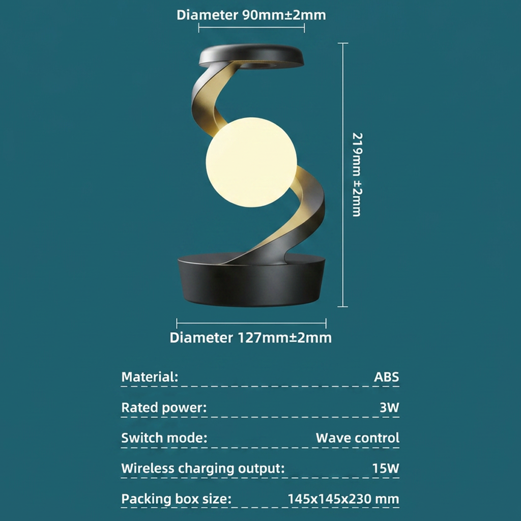 Rechargeable Spiral LED Table Lamp With 15W Wireless Charging, Touch Control & RGB Light photo 5