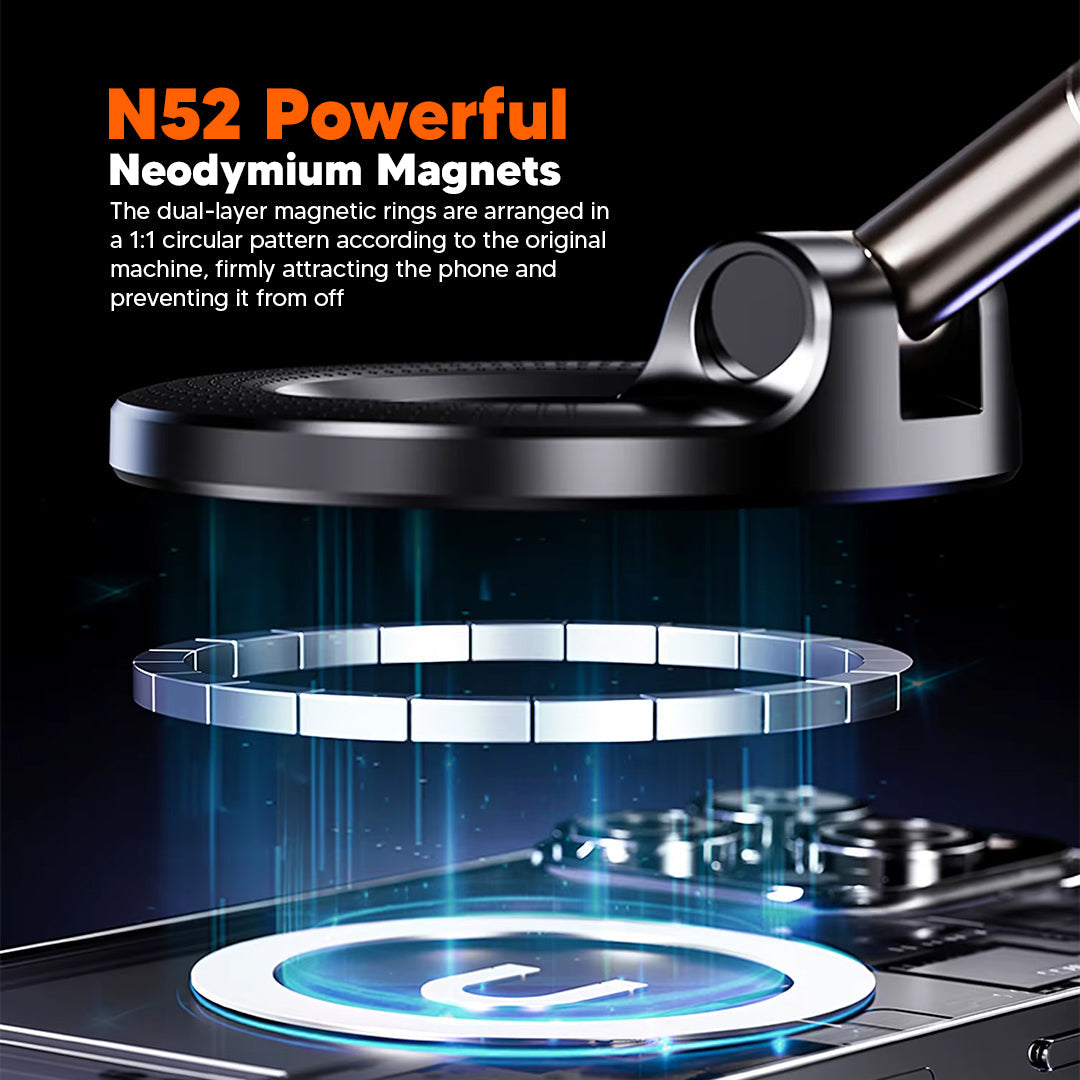 360 Degree Adjustable Magnetic Phone Holder - Vacuum Base & Foldable Design photo 4