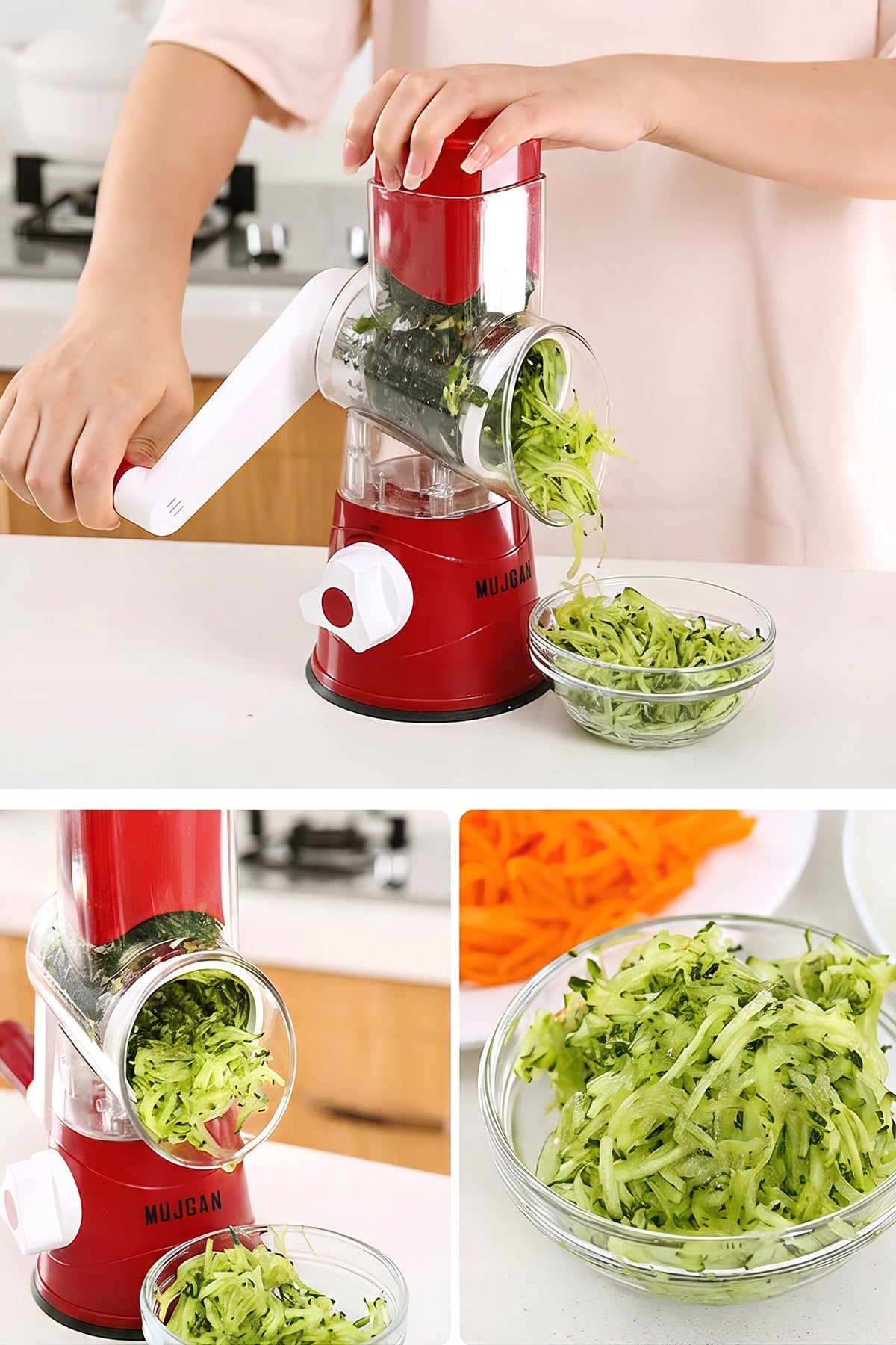 Manual Fruit & Vegetable Slicer Grater With 3 Attachments And Suction Base photo 3