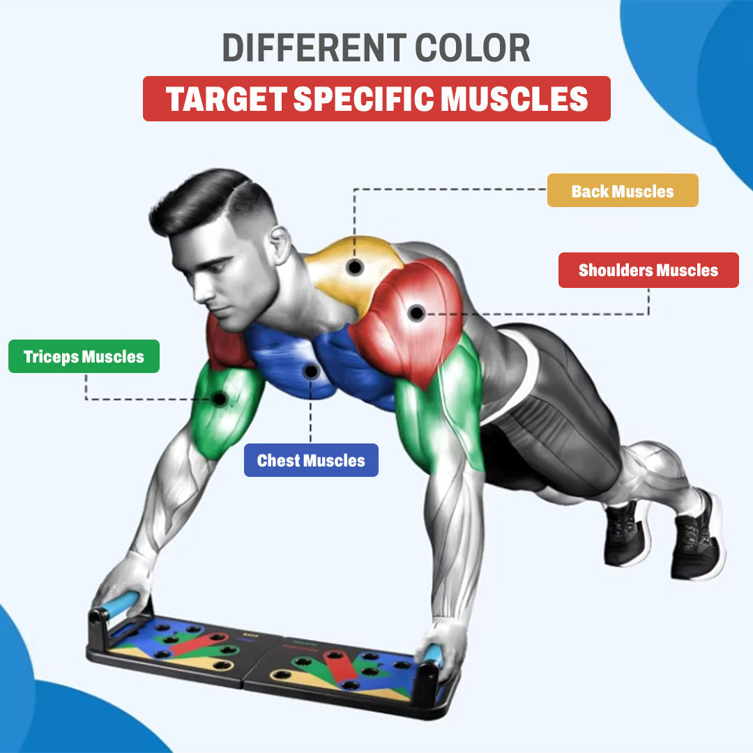 Color-Coded Foldable Push-Up Board For 4 Muscle Groups photo 5