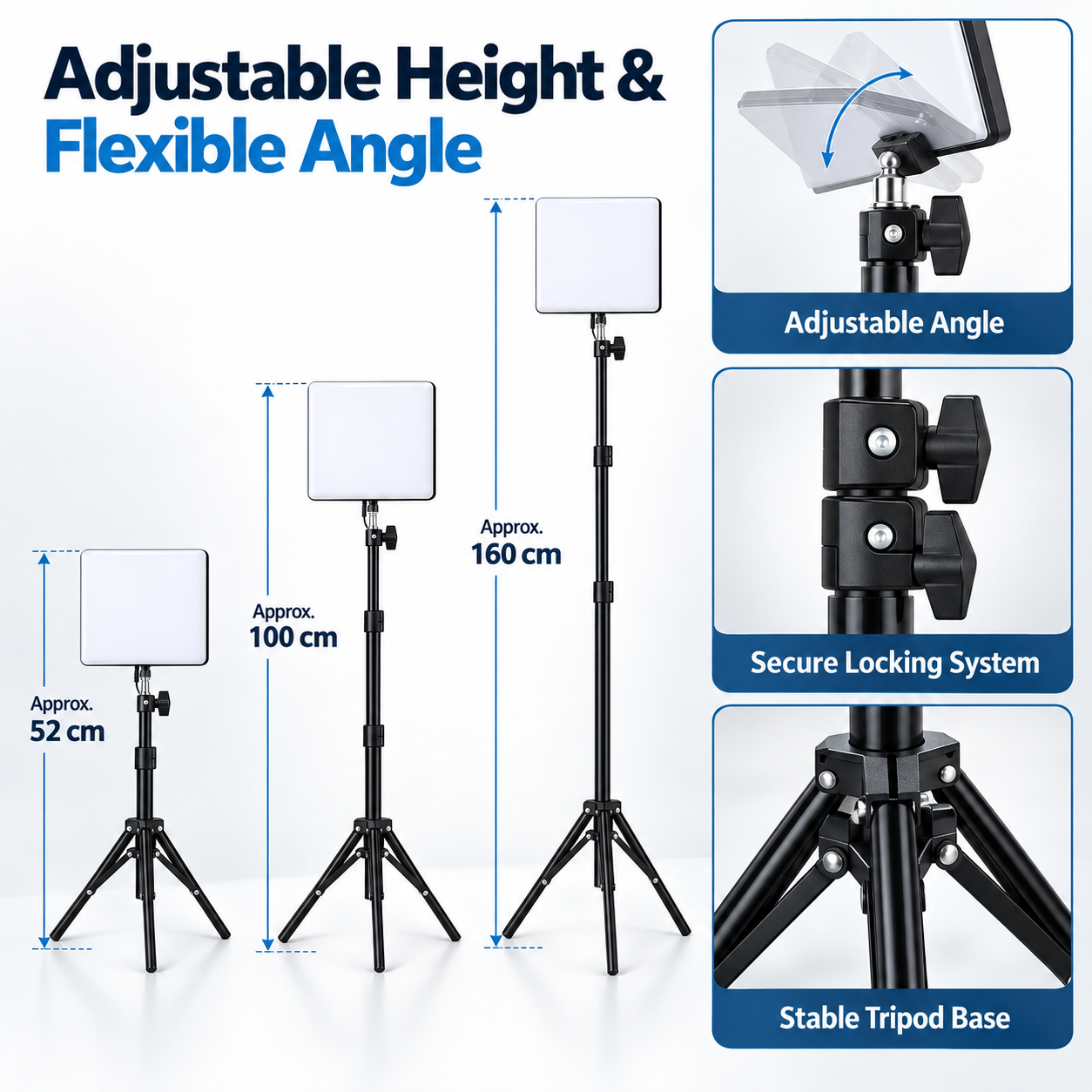 LED Fill Light With Adjustable Tripod Stand, USB Powered Dimmable Panel Light With 3 Lighting Modes, Portable Video Light For Live Streaming, Makeup, Photography, Content Creation & Video Calls photo 4