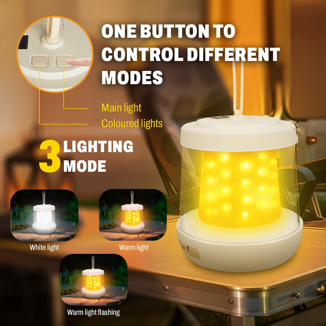Camping Lantern With Power Bank - 3 Light Modes, Water-Resistant, RGB Ambient Lights photo 2
