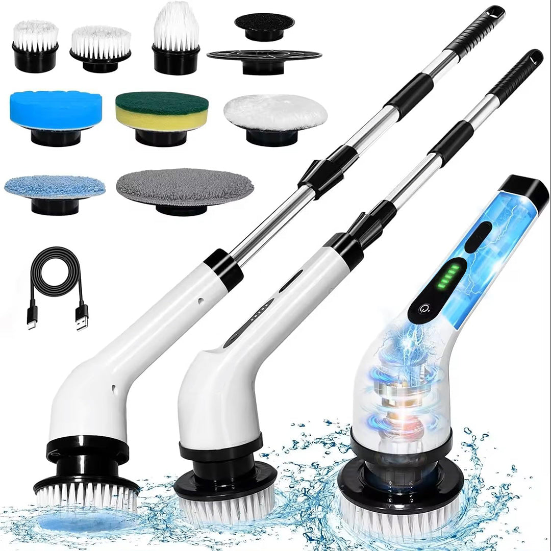 Electric Cleaning Brush With Multiple Brush Heads - Handheld Household Scrubber photo 1