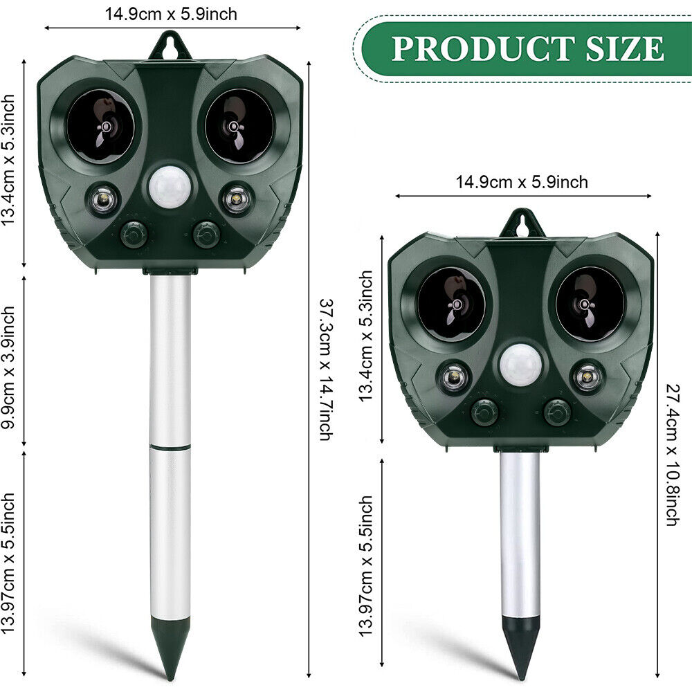 Solar Ultrasonic Bird Repeller Motion Sensor Animal & Pets Rat Possum Repellent photo 8