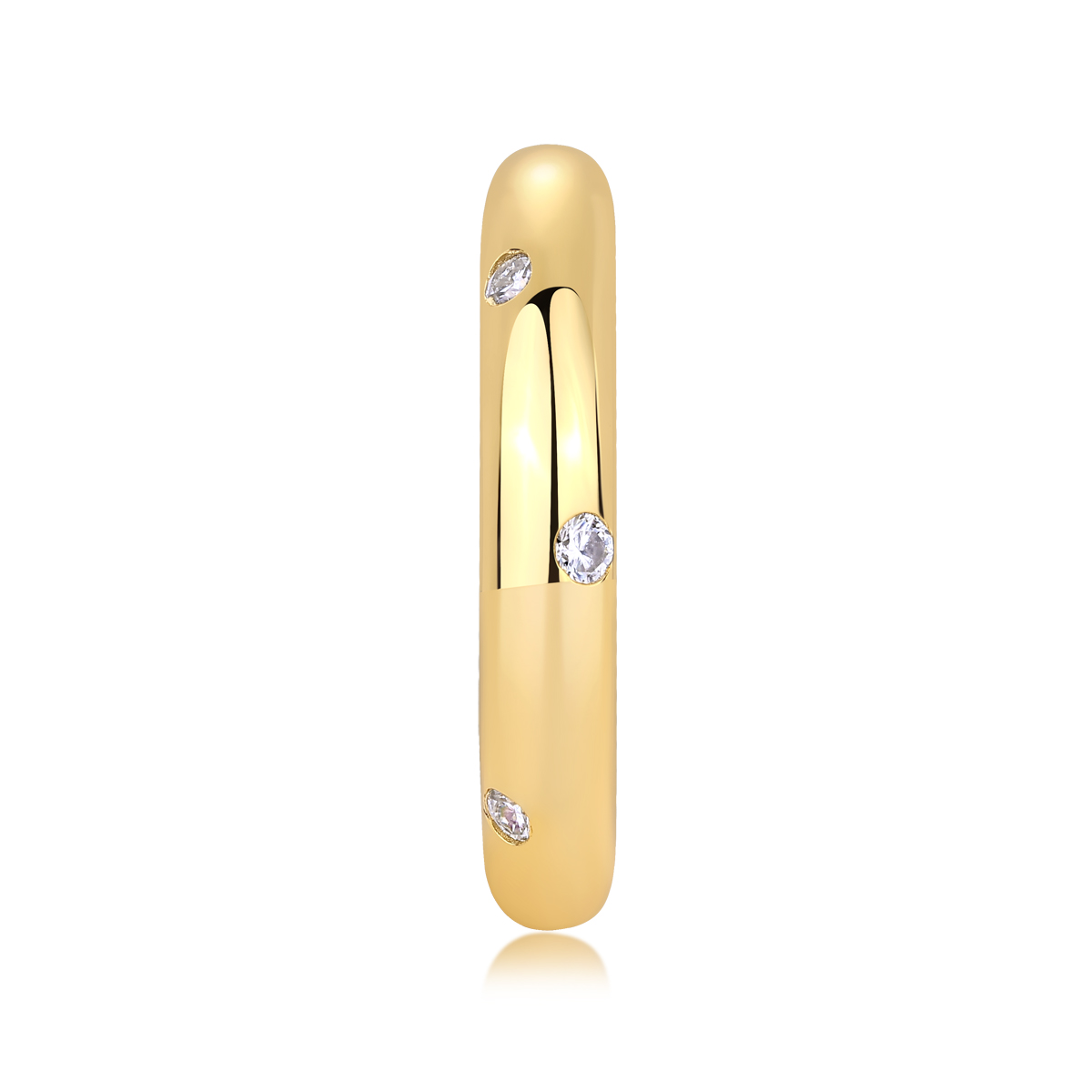 S925 Silver Gold Plated 8-Stone Moissanite Ring, 3.67mm Minimalist Band, D VVS1 GRA US 5-9 photo 4