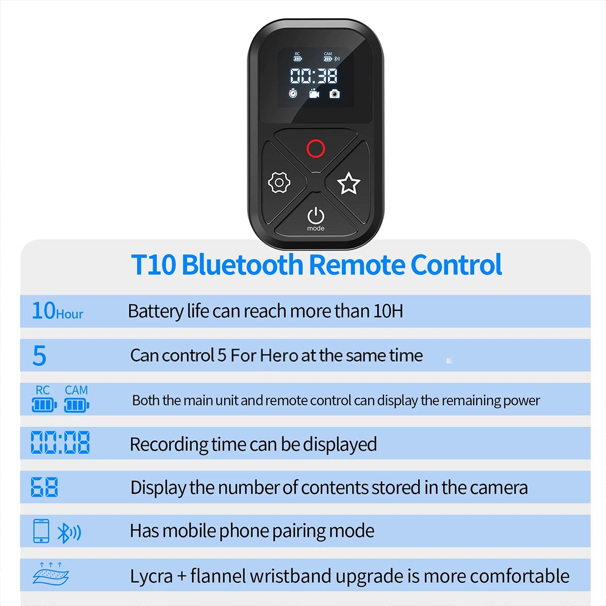 TELESIN Smart Wireless Remote Control Camera Controller For Go Pro Hero 11 10 9 8 photo 7