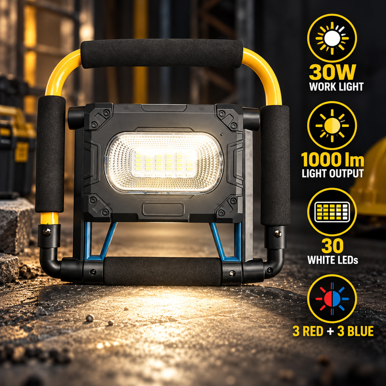 Solar Powered Rechargeable Magnetic Battery Display LED Flood Light W874 1 30 30W Portable Outdoor photo 6