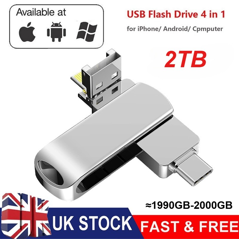 4 In 1 2TB USB 3.0  Drive Memory Stick For 13 14 15 16 Pro Max IPad photo 3