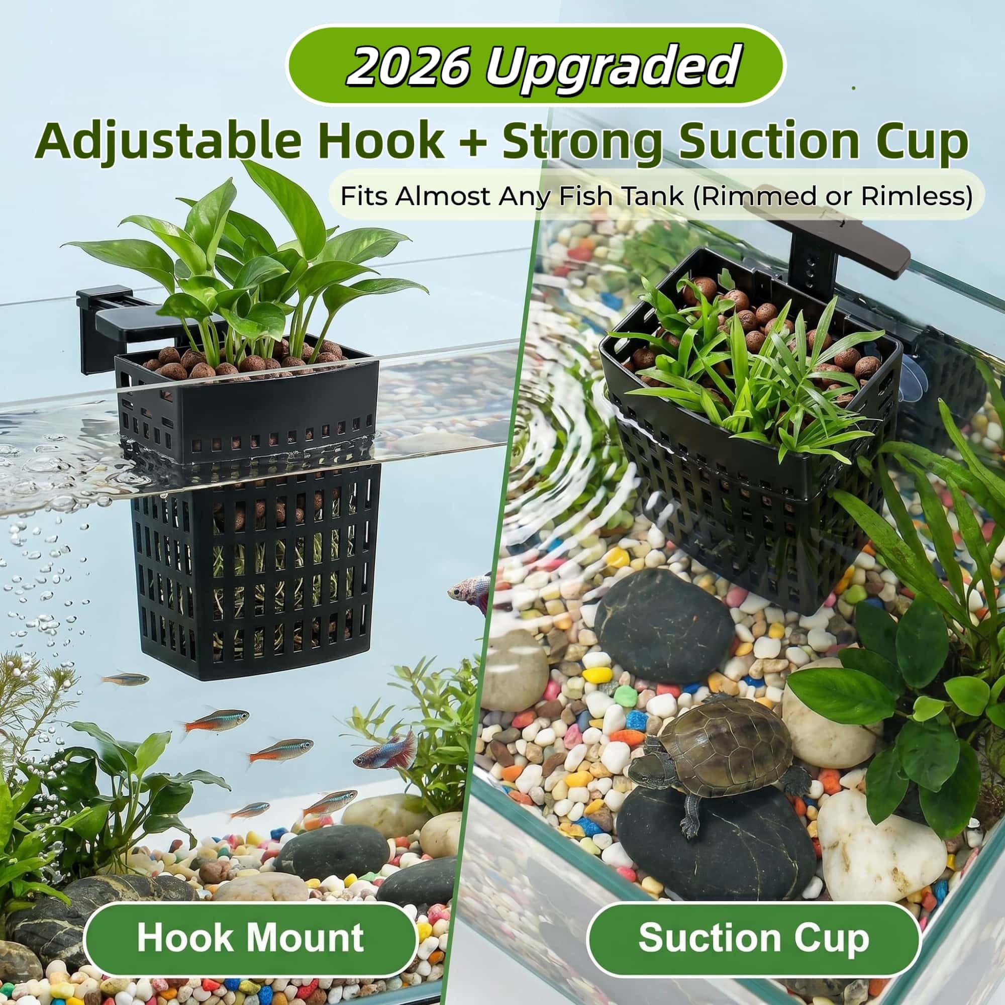 2 Pack Upgraded Aquarium Plant Holder, Adjustable Width And Height Hook Fish Tank Plant Holder With Suction Cup For Aquascape Decor photo 5