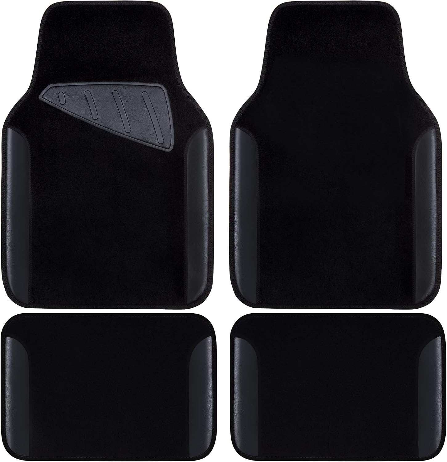 Universal Car Floor Mats 4 Pcs, Waterproof Faux Leather Mats With Anti Slip Backing And Driver Heel Pad For Cars, SUVs, Vans And Trucks photo 1