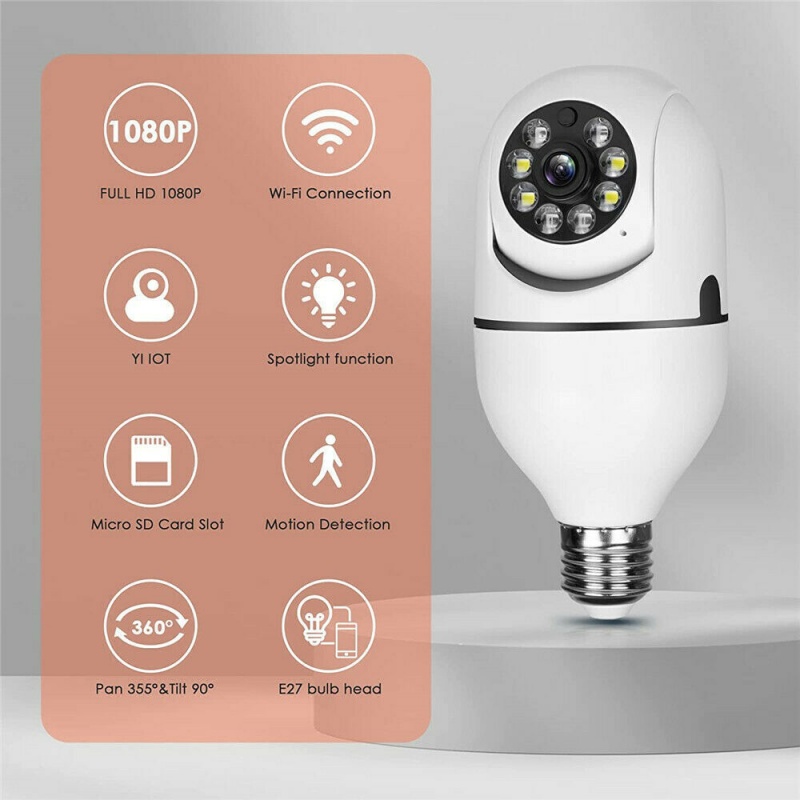 IR E27 Light Bulb Camera 1080P HD Wireless Wifi Smart Home Security Camera photo 5
