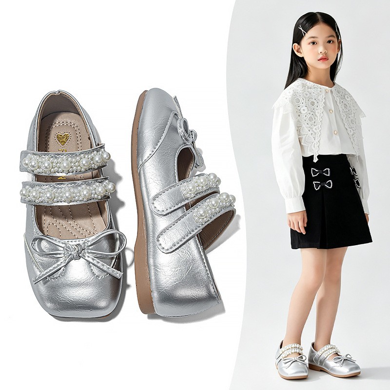 2026 Spring Summer New Girls Leather Shoes, Bow Decor Kids Princess Shoes, Breathable Soft Sole Performance Flats For Baby Girls photo 5