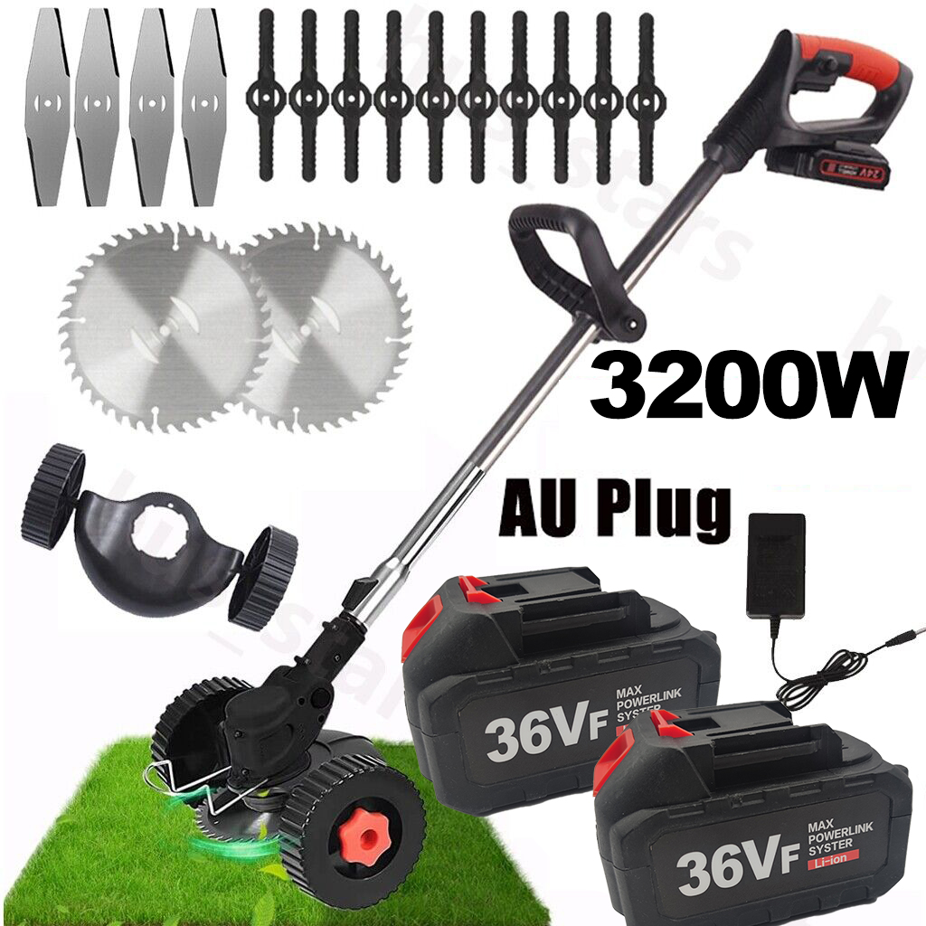 Cordless Grass Trimmer Electric Lawn Mower Whipper Cutter 36vf Battery For photo 1