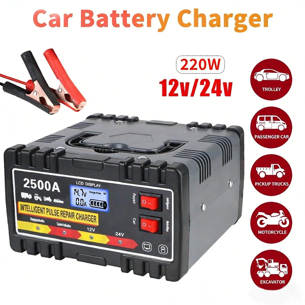 2500A HEAVY DUTY 12 24V AUTOMATIC CAR BATTERY CHARGER SMART PULSE REPAIR TRICKLE photo 4