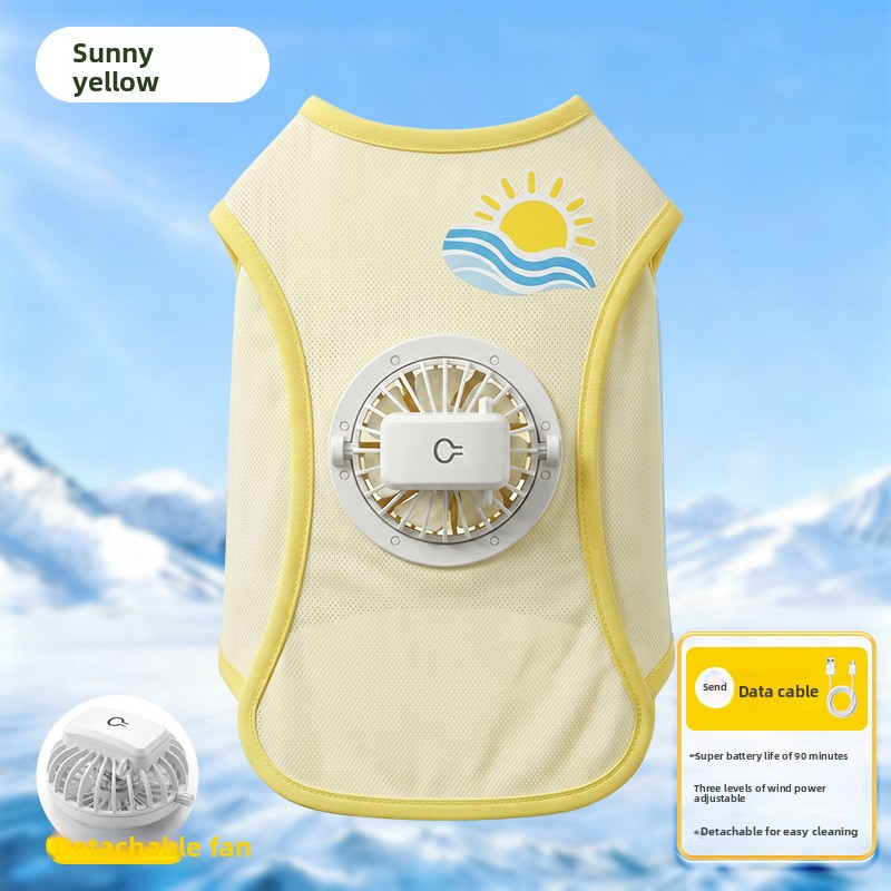 Summer Sun Protection Dog Vest With Built-in Fan, Thin & Breathable Pet Clothes For Small And Medium Dogs photo 4