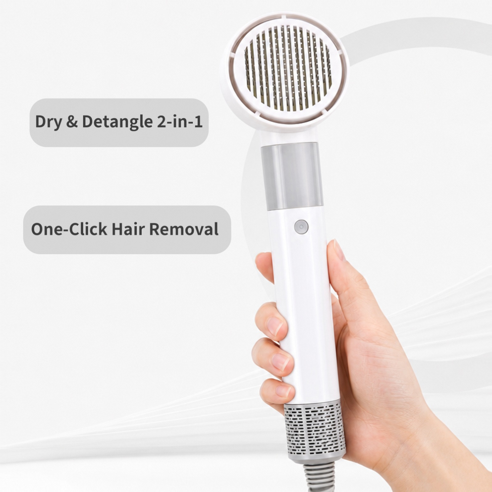 Pet Hair Dryer Brush 2-in-1, 1100W Low Noise Dog Grooming Blower Comb With Slicker Brush, 3 Heat 3 Speed, Massage Pins,  Airflow For Small Medium Dogs & Cats photo 4