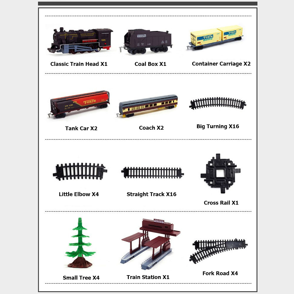 Large Electric Classic Train RAIL Vehicle Kids Toy Set Track Operated Carriages photo 4