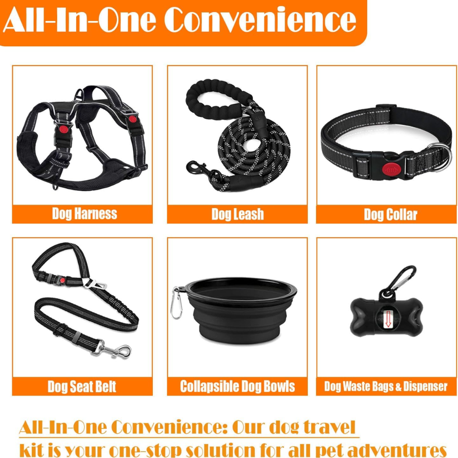 No Pull Dog Harness, Collar & Leash Set, Adjustable Pet Walking Set With Travel Accessories For Dogs photo 6