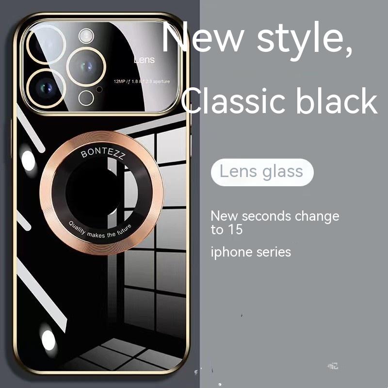 Apple 14 Phone Case Seconds To 15 Large Windows Baked Porcelain Without Logo Magnetic Suction Simple High photo 2