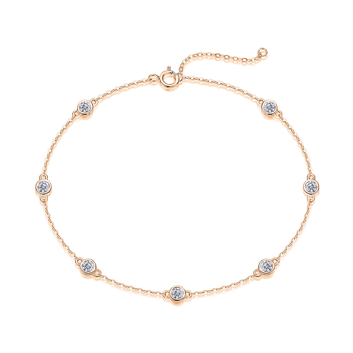 S925 Silver 1.4g Moissanite Bracelet, 7pcs 3mm D VVS1 GRA Certified, 16&5cm Adjustable photo 4