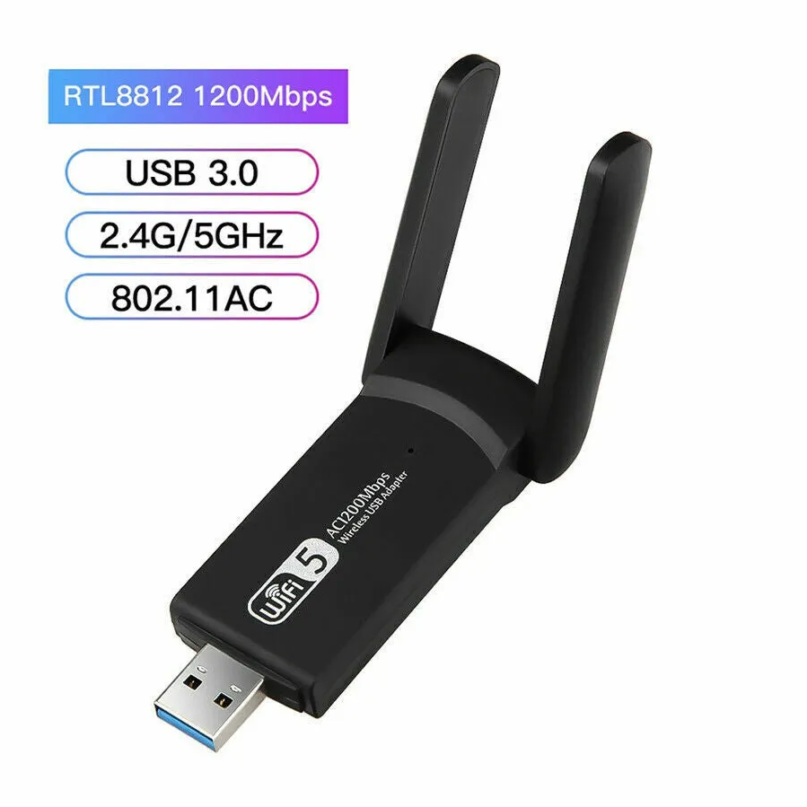 1200Mbps Long Range AC1200 Dual Band 5GHz Wireless USB 3.0 WiFi Adapter Antennas photo 7