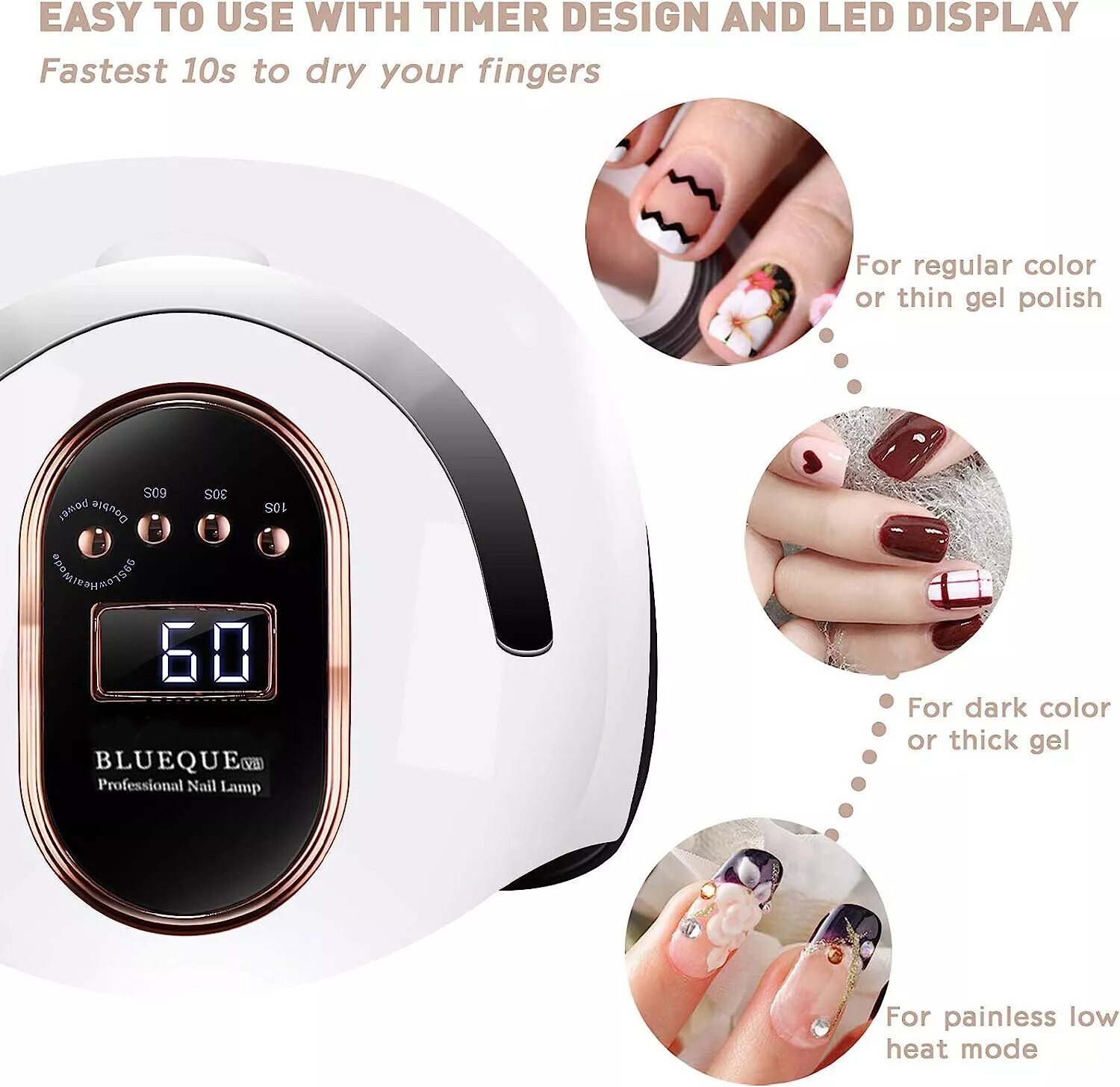 450W Professional Acrylic Gel Nail Polish UV Nail Dryer Light UV LED Nail Lamp photo 7
