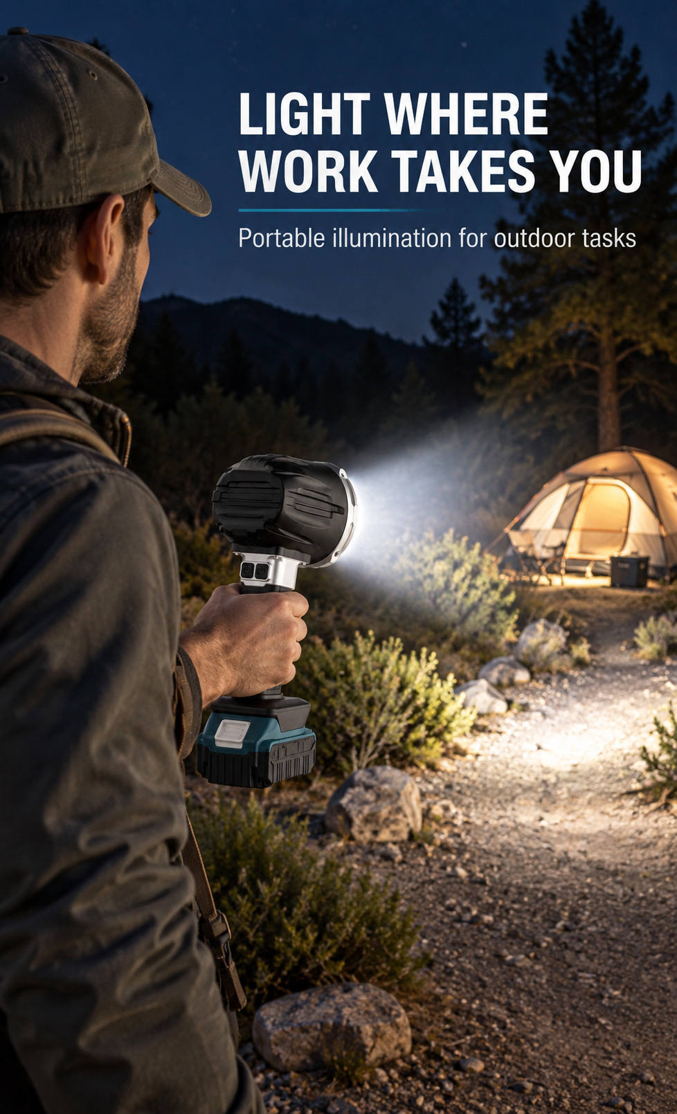 Rechargeable Type C COB LED Work Light 15000mAh W5218A 1400LM 3 Hour Runtime Flashlight 6500mAh photo 7