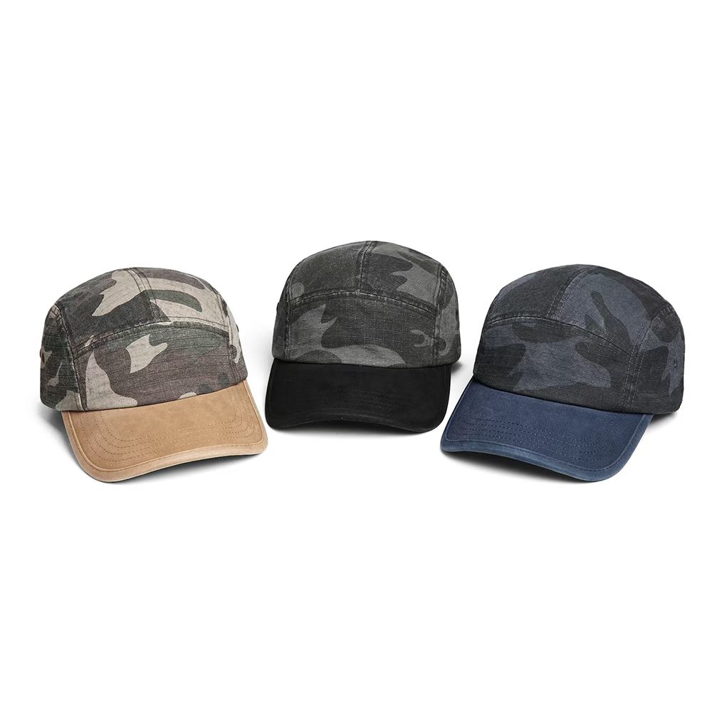 American-style Vintage Patchwork Washed Distressed Baseball Cap, Five-piece Short Brim Hip-hop And Artsy Casual Hat photo 2