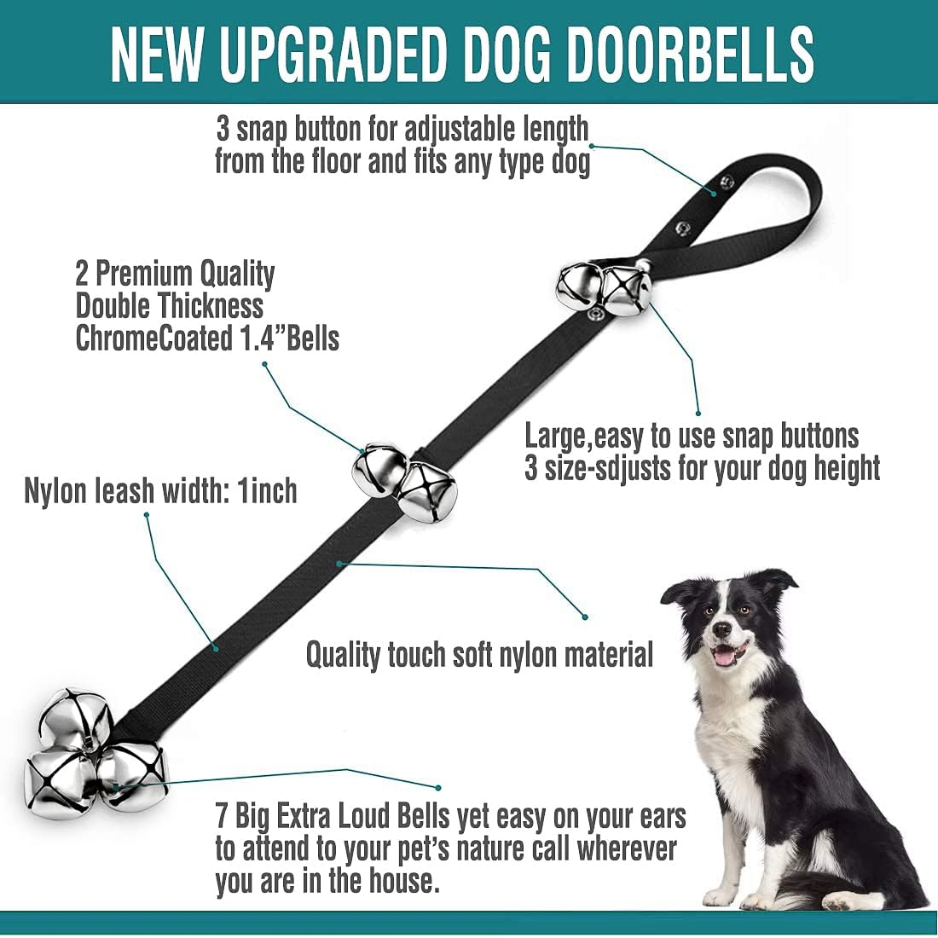 2PCS Dog Doorbells For Potty Training, Adjustable Puppy Training Bells, Extra-Large Loud Door Bells For Dogs photo 4