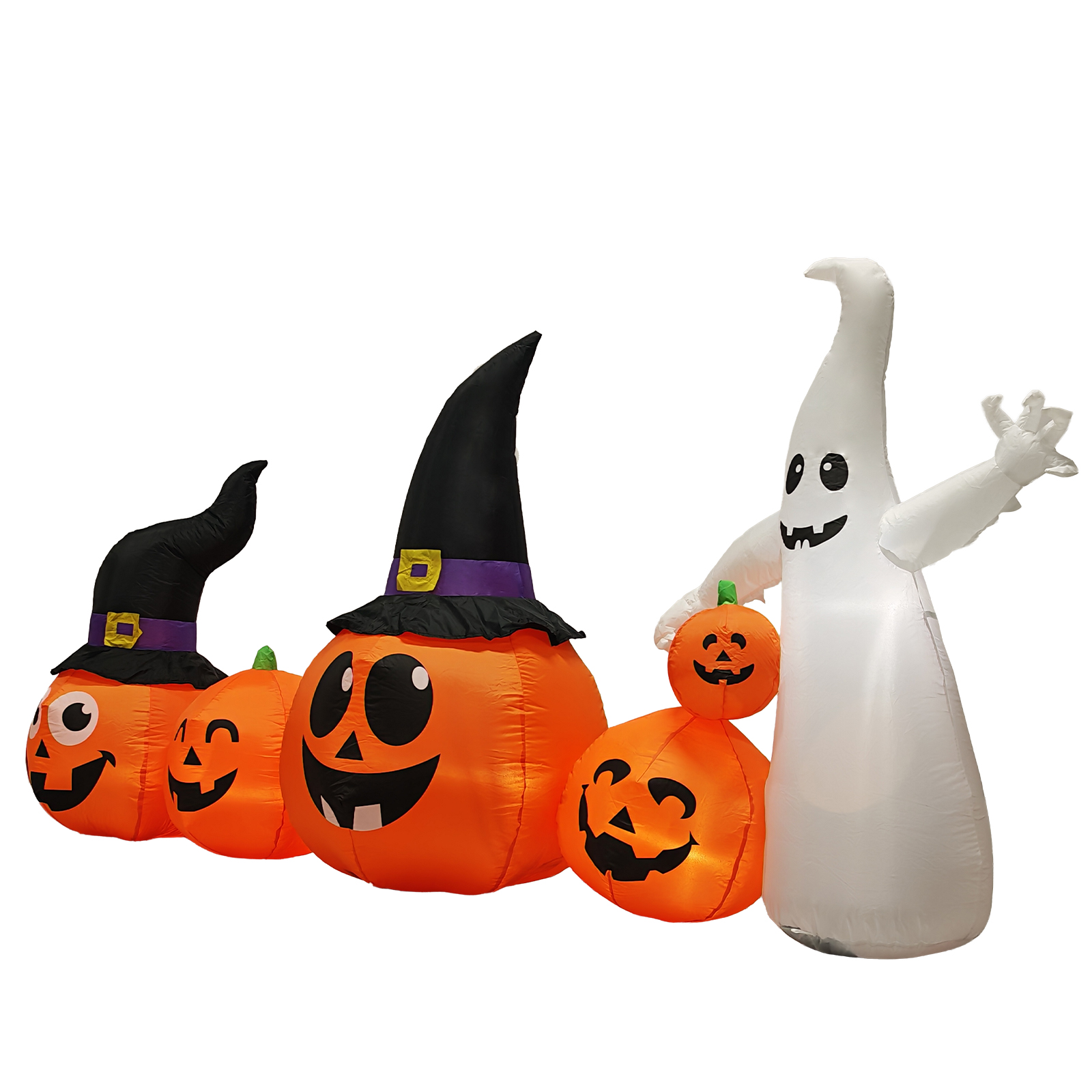 8FT Long Halloween Inflatables Pumpkins Ghost Outdoor Decorations,Blow Up Yard Decoration With Built-in LEDs Lighted For Lawn Garden Outside Indoor Decor photo 6