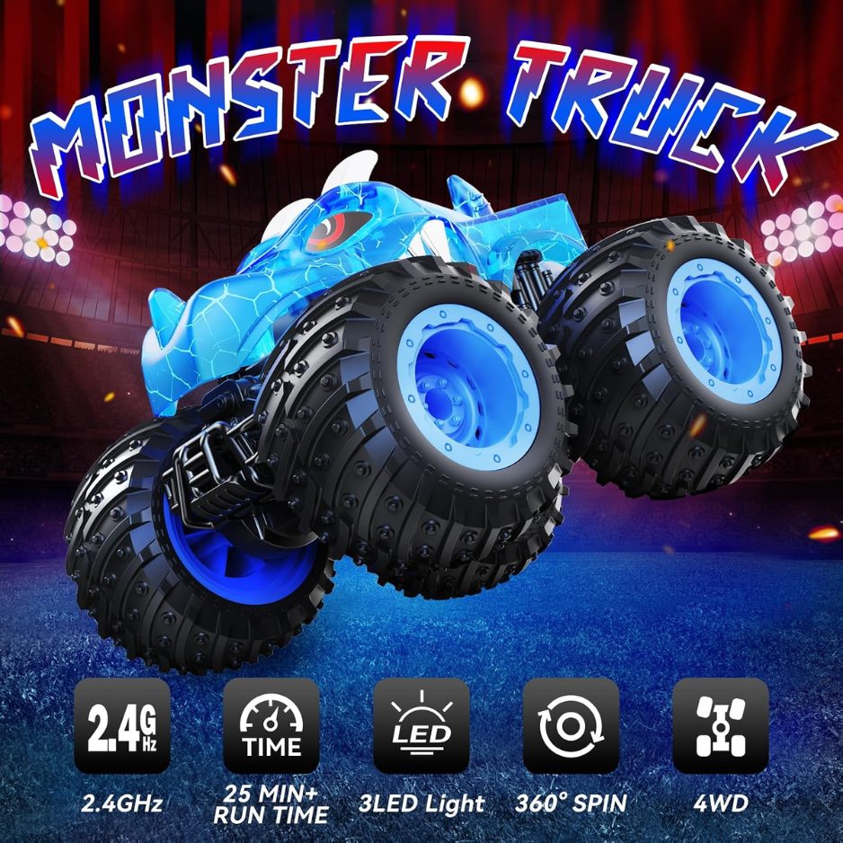 Remote Control Car, 2.4GHz Monster Trucks Toys With Light Spray, Birthday Gift photo 1