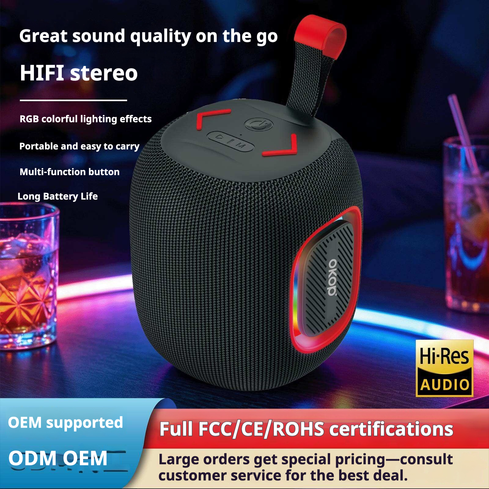 KP-877 Best-selling Wireless Bluetooth Speaker Portable Handle RGB Lighting Long Battery Life Ideal For Parties Outdoor Use Factory Stock Available photo 4