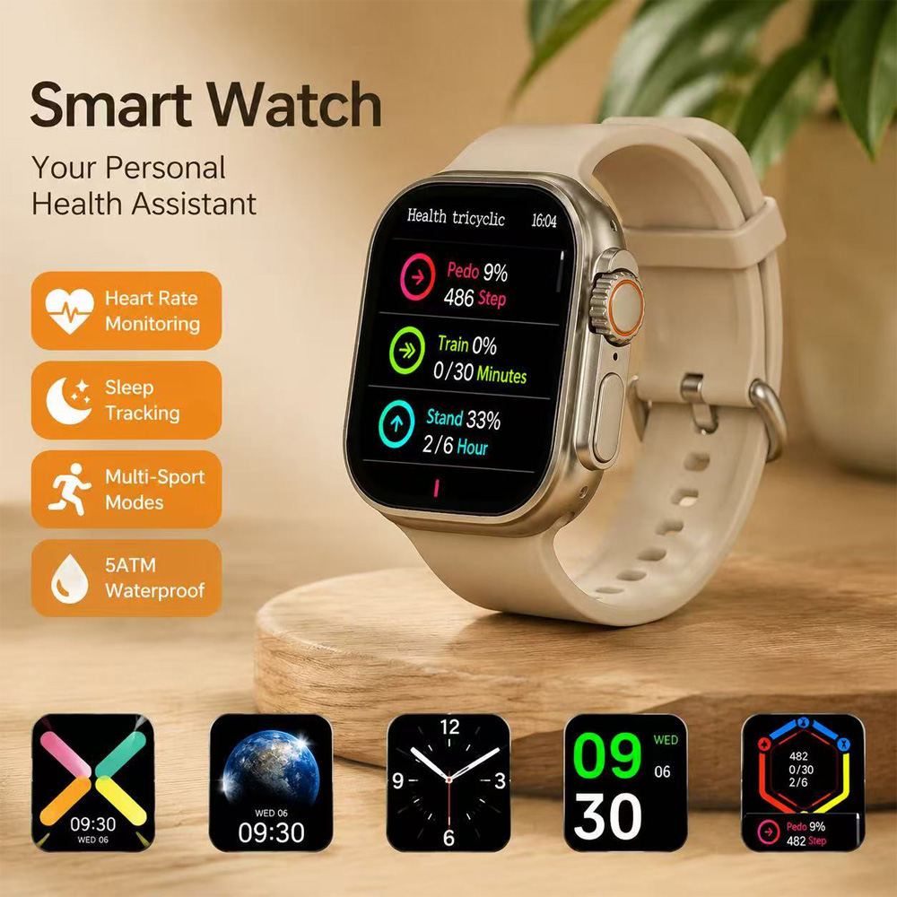 Ten-in-One Smart Watch Set With Wireless Earbuds, Multiple Watch Bands, Magnetic Charger & Protective Case, All-in-One Fitness Smartwatch Gift Box For Men Women photo 7