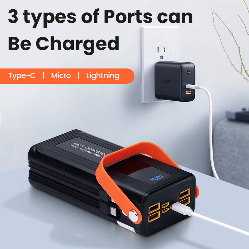 50000mAh Large Capacity Portable Power Bank With Built-in Data Cable photo 2