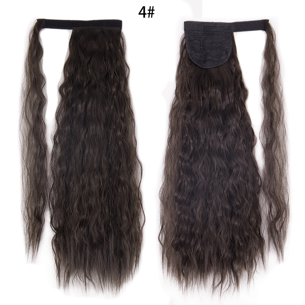 Ponytail Wig Water Wave Velcro Banding Chemical Fiber High Temperature Silk photo 5
