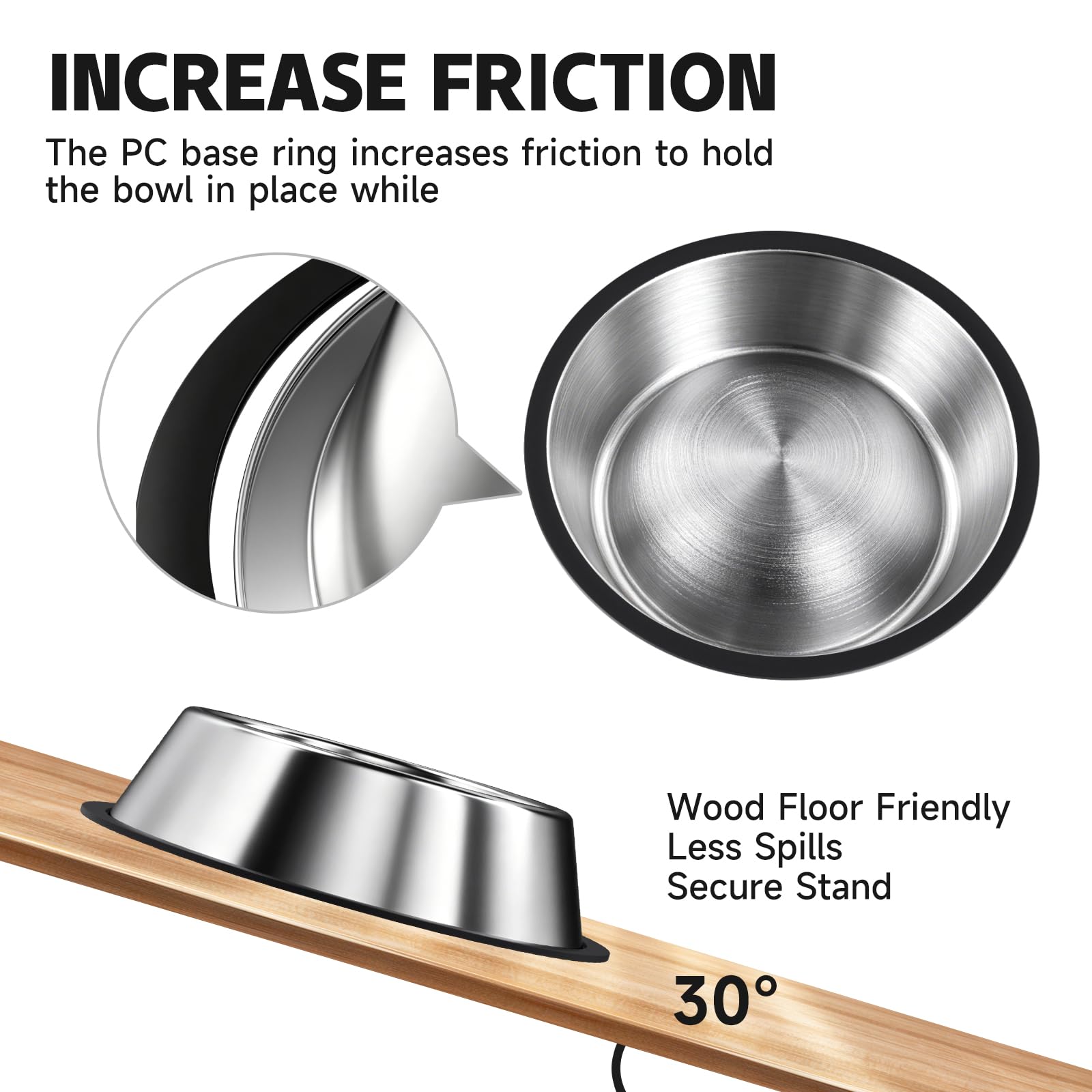 Stainless Steel Food Water Shallow Whisker Friendly Cat Pet Bowl Metal Dish,Removable Base,2-pack Set,12 FL OZ   350 Ml,Easily Clean,Dishwasher Safe,for Cats Kittens photo 2