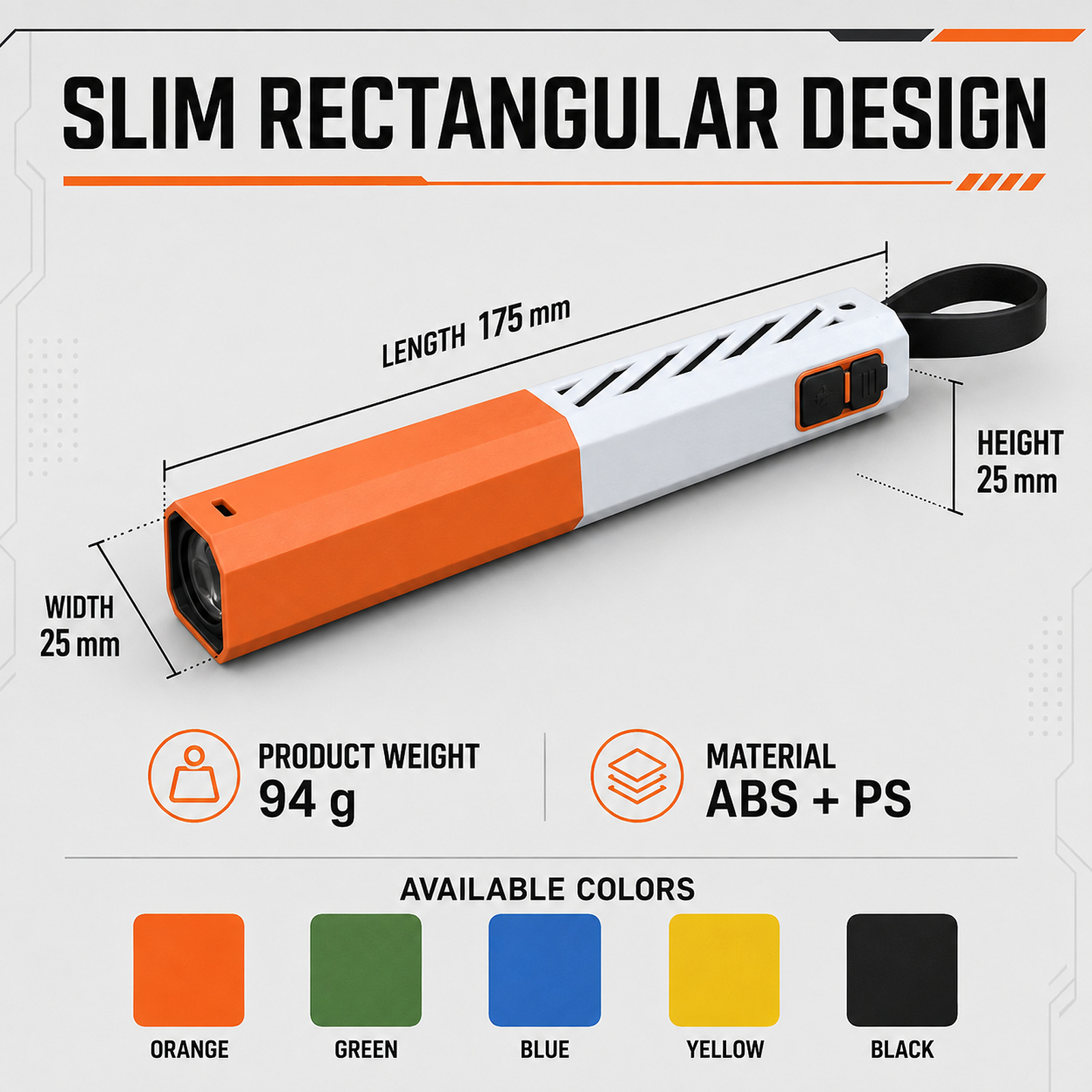 D89 Portable Flashlight Type C Strobe SOS 450lm For Outdoor Factory Supply 1x 18650 Battery photo 6
