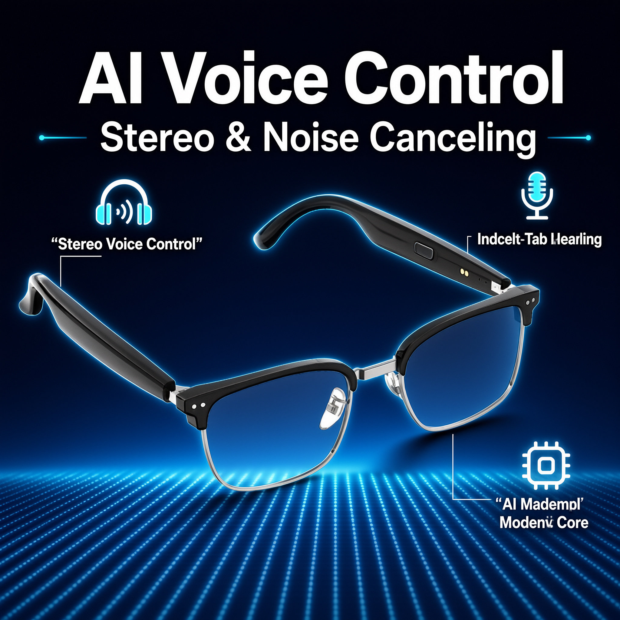 Smart AI Bluetooth Sunglasses Open Ear Audio, Polarized Sun Protection Glasses For Motorcycle Driving Cycling Hands Free Phone Call  Music Playback photo 1