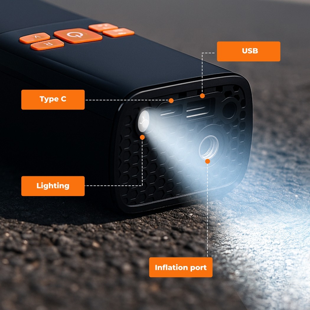 Car Tyre Inflator Cordless Digital Rechargeable Tire Air Compressor Pump Tool UK photo 8