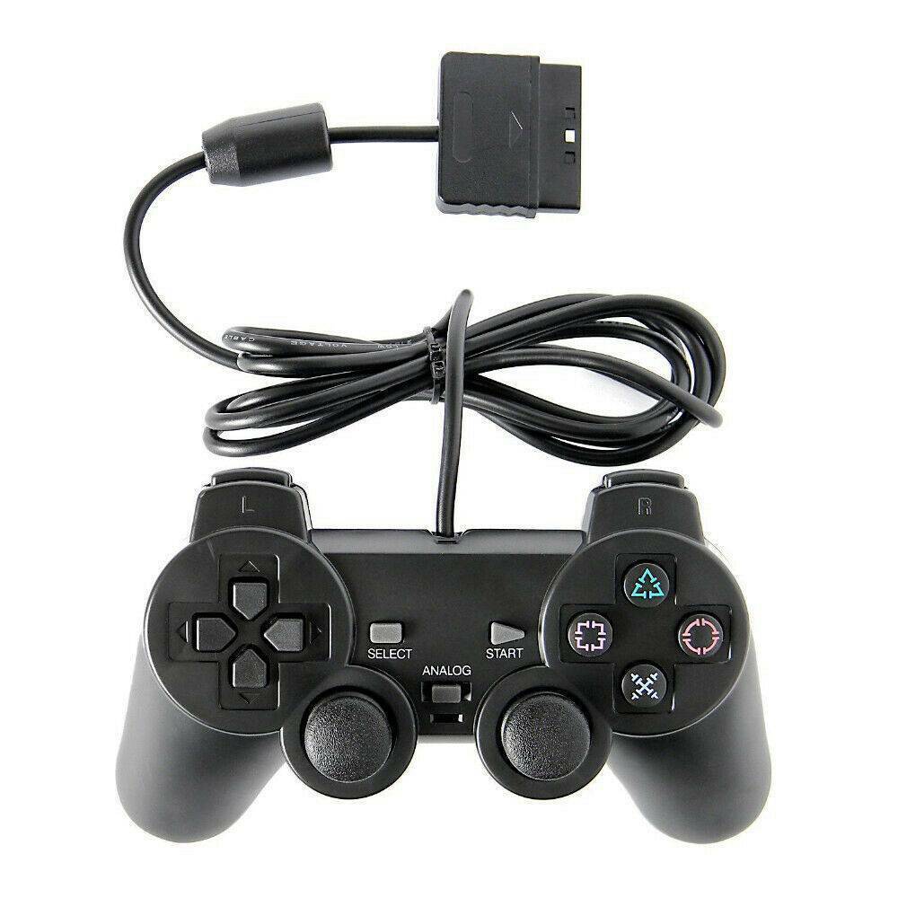 2PCS For PlayStation 2 PS2 Black Wired Game Controller Gamepad Joypad photo 2