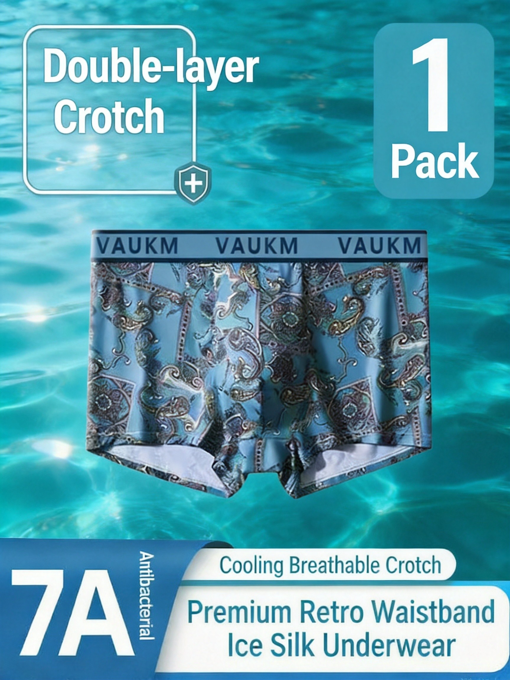 New Chinese Style Men's Ice Silk Underwear Men's Boxer Briefs Breathable Large Size Antibacterial Printed Boxer Shorts Manufacturer Wholesale photo 6