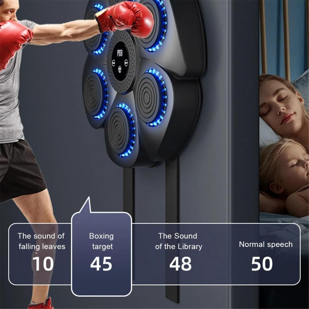 Unisex Smart Bluetooth Music Boxing Machine  Wall Mount Punch Trainer With Shockabsorb Foam RGB Targets  Built-In Speaker Digital Counter Adjustable Speed Easy Installation Magic Tape photo 4