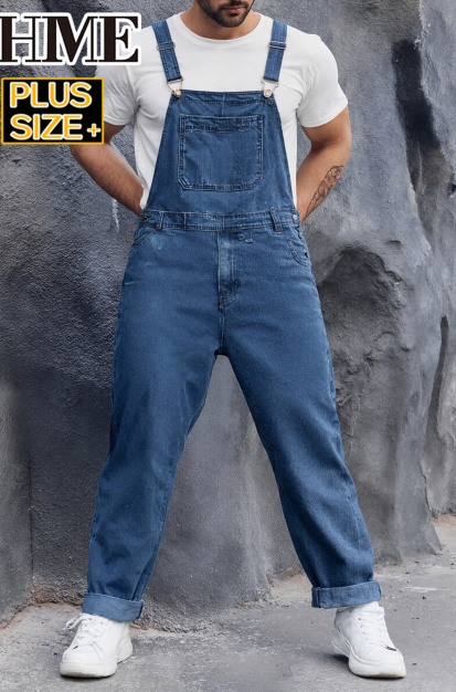 Plus Size Mens Denim Overalls Big And Tall Dark Indigo Loose Fit Bib Overalls US Ready StockPlus Size Mens Denim Overalls Big And Tall Dark Indigo Loose Fit Bib Overalls US Ready Stock photo 8