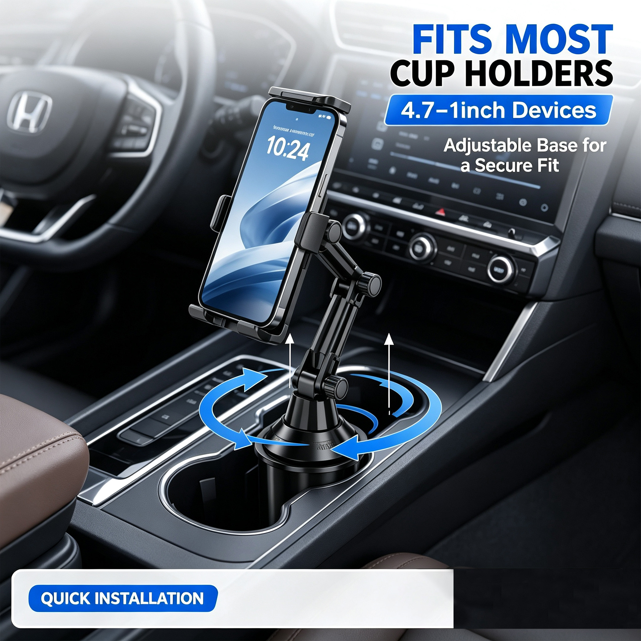 Car Cup Holder Phone Tablet Mount Long Arm 360 Rotation Adjustable Navigation Cell Phone Holder For Car Universal Vehicle Stand photo 1