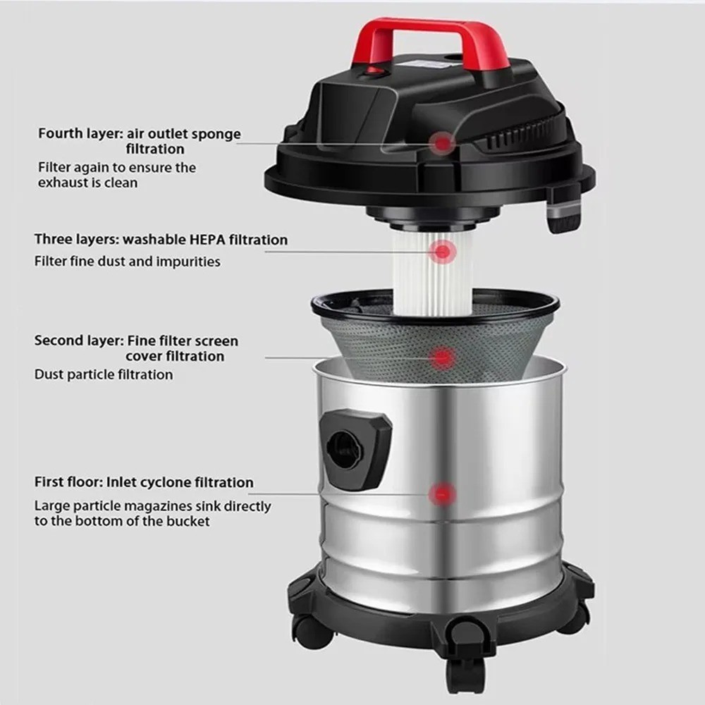 800W Industrial Vacuum Cleaner Kit Wet & Dry Cleaniing Tank Blower Vac 18L photo 8