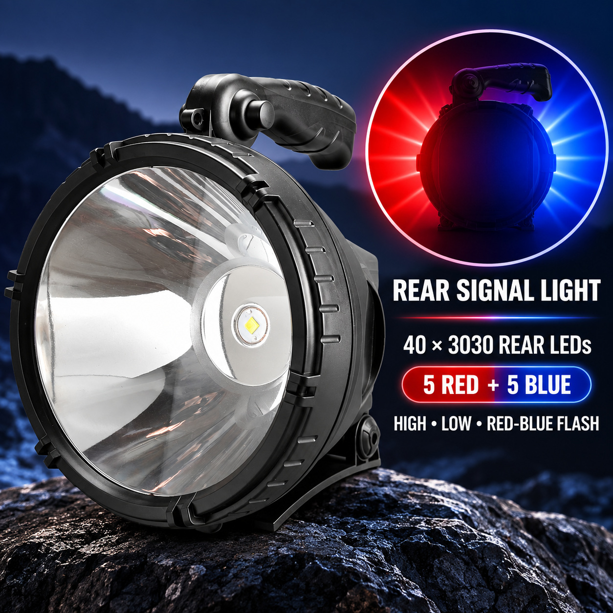Rechargeable Battery Display LED Work Light 9000mAh For Auto W868B 2400LM 6x 18650 Flood Red photo 6