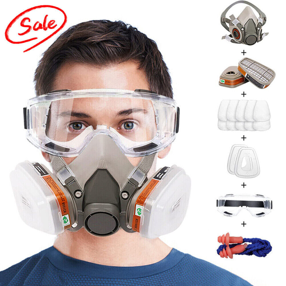 17 In 1 Full Face Mask 6200 Gas Mask Facepiece Spray Respirator Filter Chemical photo 1