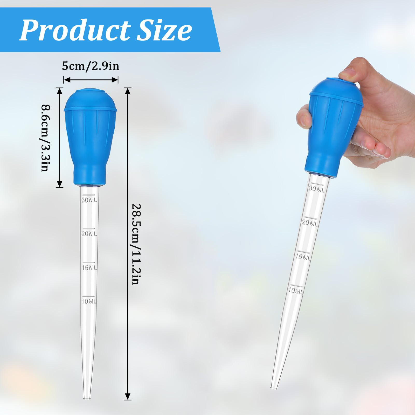 27.7in Extra Long Turkey Baster For Aquarium 50ml Baster Syringe Aquarium Water Changer Siphon For Fish Tank Cleaning Waste Remover, Gravel Cleaning Straw photo 5